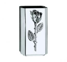 STAINLESS STEEL VASE WITH FLOWER
